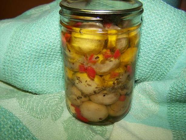 Laurel's Marinated Mushrooms (Easy Canning). Photo by Chef PotPie