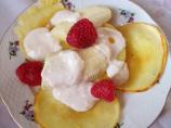 Vanilla Pikelets With Banana & Maple Yoghurt