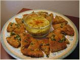 Cilantro Hummus With Crispy Garlic Pita
