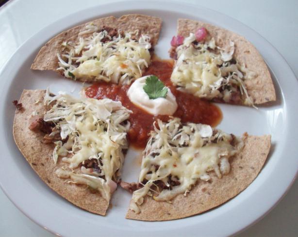 Healthy Mexican Tortilla Pizza. Photo by AlainaF
