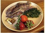 Romanian Skirt Steak With Golden Garlic and Fried Parsley