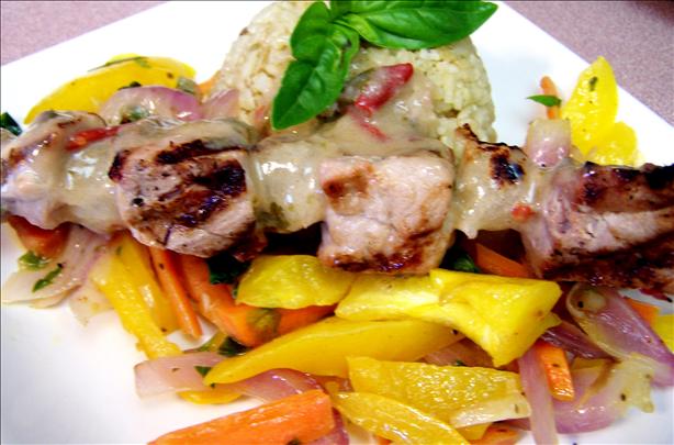 Thai Tuna and Pearl Onion Shish Kebabs. Photo by Rita~