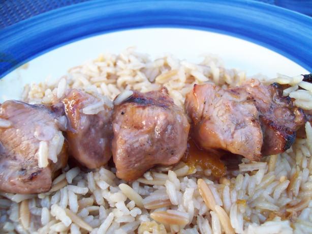 Apricot Glazed Pork Kabobs. Photo by AZPARZYCH