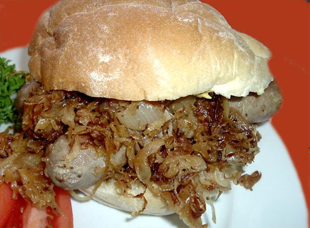 Brats and Sauerkraut. Photo by Bergy