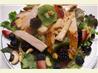 Turkey Salad over Mixed Greens With Fruit. Recipe by HeatherFeather
