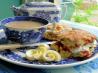 Traditional English Tea Time Scones With Jam and Cream