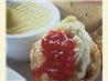 Traditional English Tea Time Scones With Jam and Cream