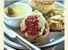 Traditional English Tea Time Scones With Jam and Cream