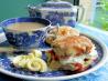 Traditional English Tea Time Scones With Jam and Cream