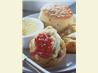 Traditional English Tea Time Scones With Jam and Cream