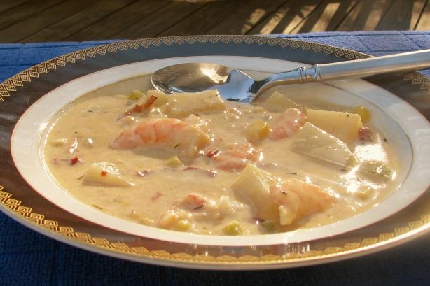 Chipotle Shrimp and Corn Chowder. Photo by lazyme