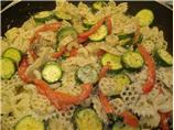 Zucchini Pepper Basil Pasta Toss