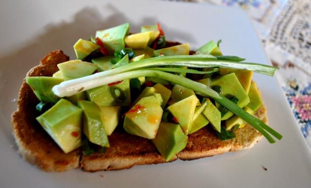 Bruschetta With Avocado and Chilli Pepper Topping. Photo by Zurie