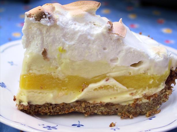Lemon Meringue Ice Cream Pie in Toasted Pecan Crust. Photo by MathMom.calif