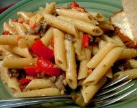 Penne With Sausage, Tomato, Red Pepper in Cream Sauce