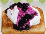 Bread Fritters With Custard and Blueberries