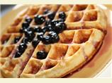 Lemon Belgian Waffles With Berry Syrup