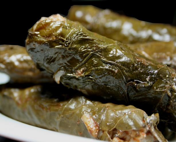 Mum's Dolmathes (Stuffed Grape Leaves). Photo by Chef floWer
