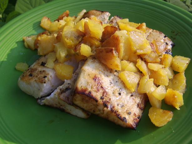 Grilled Swordfish With Pineapple-Plantain Chutney. Photo by LifeIsGood