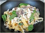 Crab Mushroom Spinach Fettuccine