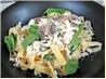Crab Mushroom Spinach Fettuccine. Recipe by AmandaInOz