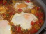 Algerian Poached Eggs  (Chakchouka). Photo by Leggy Peggy