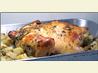Roast Chicken Stuffed with Herbed Potatoes. Recipe by Bergy