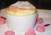 Hot Passionfruit Souffle With Raspberry Cream