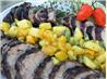V's Grilled Jerk Pork Tenderloin and Pineapple Mango-Kiwi Salsa