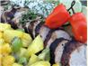 V's Grilled Jerk Pork Tenderloin and Pineapple Mango-Kiwi Salsa