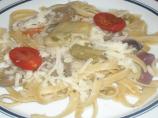 Spinach Fettuccine With Roasted Veggies