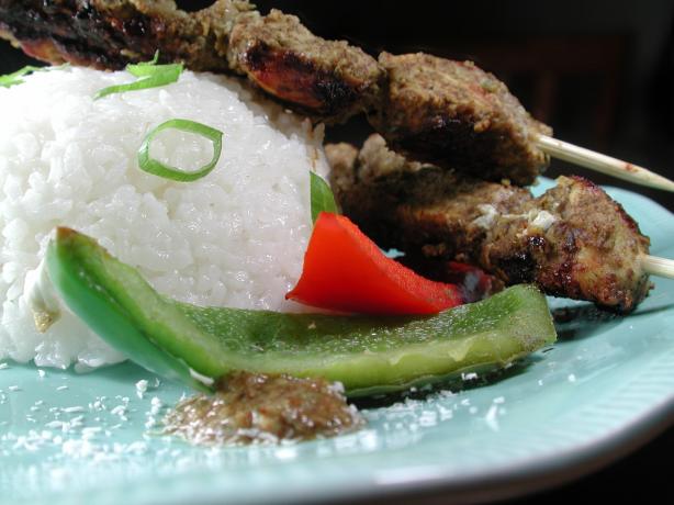 The Hot Little Naughties but Sparking Nice Jerk Chicken Kabobs. Photo by Chef floWer