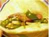 Ham Strip Potato Green Pepper Stir Fry Rollups