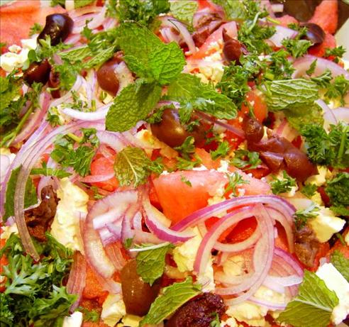 Watermelon Salad with Feta. Photo by JustJanS