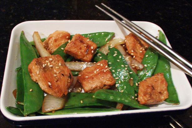 Salmon and Snow Pea Stir Fry. Photo by FLKeysJen