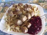 Swedish Meatballs With Lingonberry  or Cranberry  Sauce
