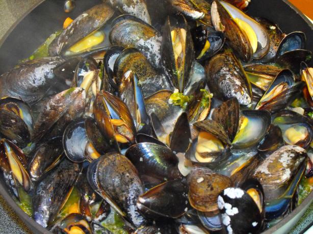 Fragrant Steamed Mussels in Vermouth With Herbs and Shallots. Photo by Chef PotPie