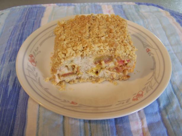 Cream Cheese Rhubarb Bars. Photo by HotPepperRosemaryJelly