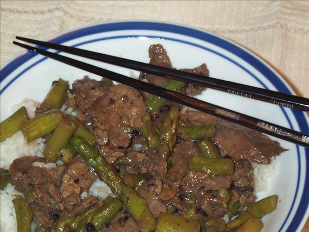 Chinese Beef and Asparagus With Black Bean Sauce. Photo by BarbryT