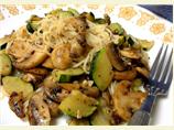 Pasta-Zucchini-Mushroom Toss With Garlic-Herb Sauce for One