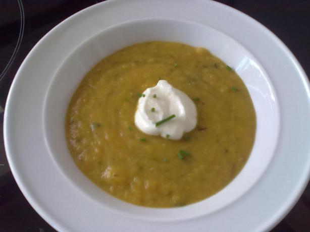 Pumpkin (Squash), Leek, Bean and Bacon Soup. Photo by *christie