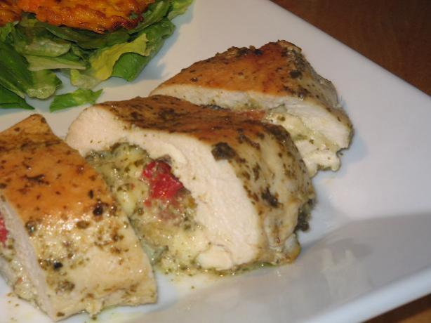 Pesto-Mozzarella Stuffed Chicken Breasts. Photo by The Flying Chef