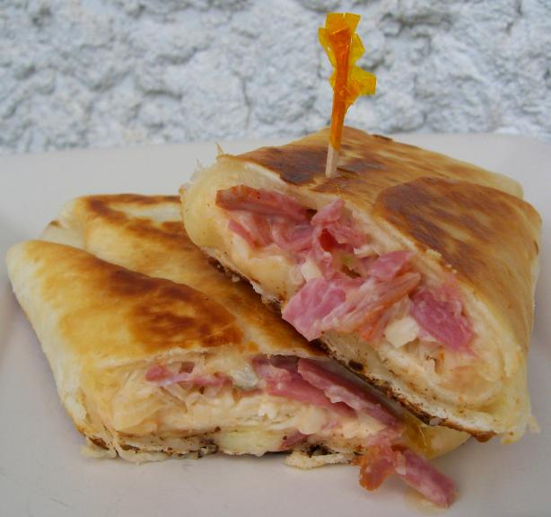 Reuben "sandwiches" in a Tortilla. Photo by * Pamela *