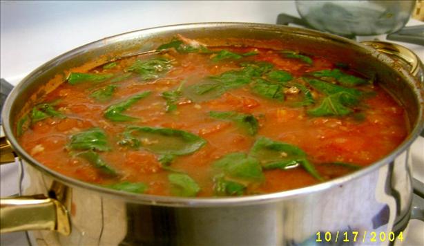 Sausage and spinach soup. Photo by Marie Nixon