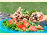 Tuna, Arugula and Feta Sandwich and Salad. Photo by Mme M
