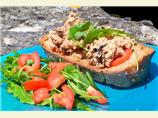 Tuna, Arugula and Feta Sandwich and Salad. Photo by Mme M