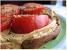 Tomato Open Sandwiches with Peanut Butter