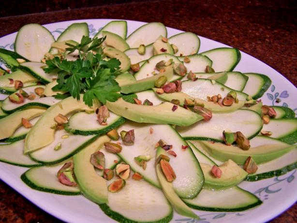 Zucchini Carpaccio With Avocado. Photo by Rita~