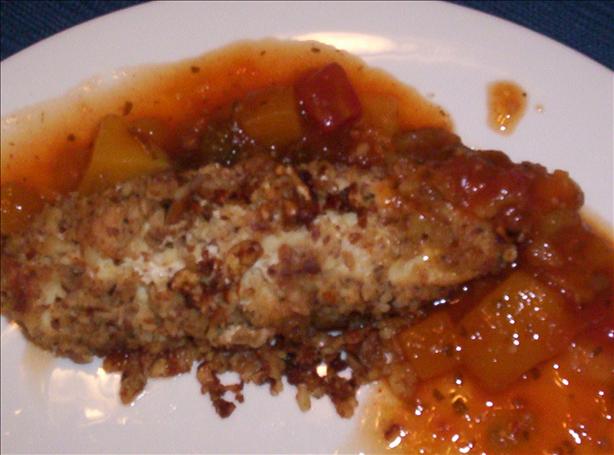 Almond Crusted Chicken With Mango Salsa. Photo by happydaisy