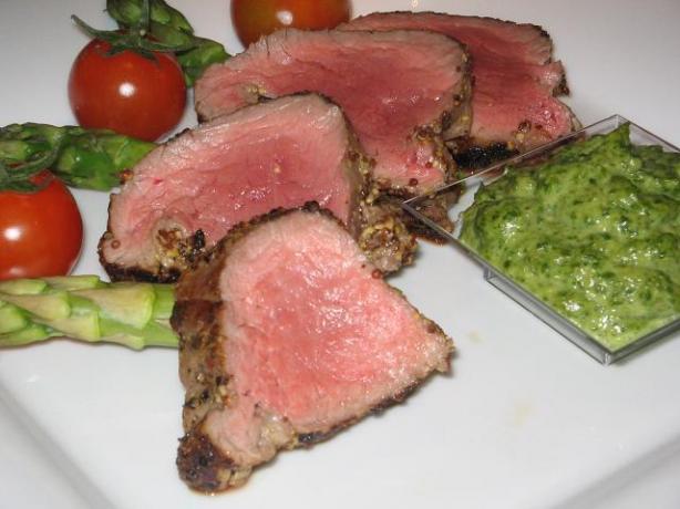 Fillet of Beef with Salsa Verde. Photo by The Flying Chef